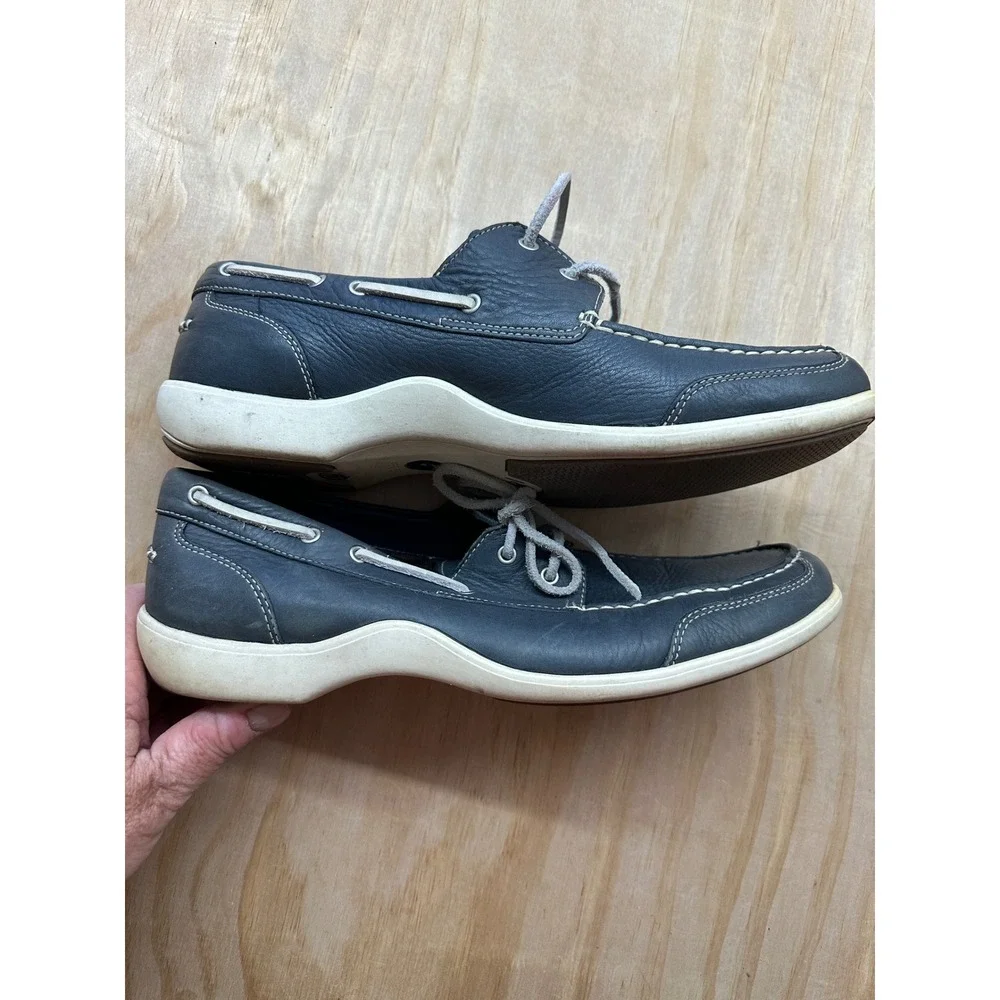 Cole Haan Air Mens 11.5 M Navy Blue Pebbled Leather Boat Shoes C06618 D8